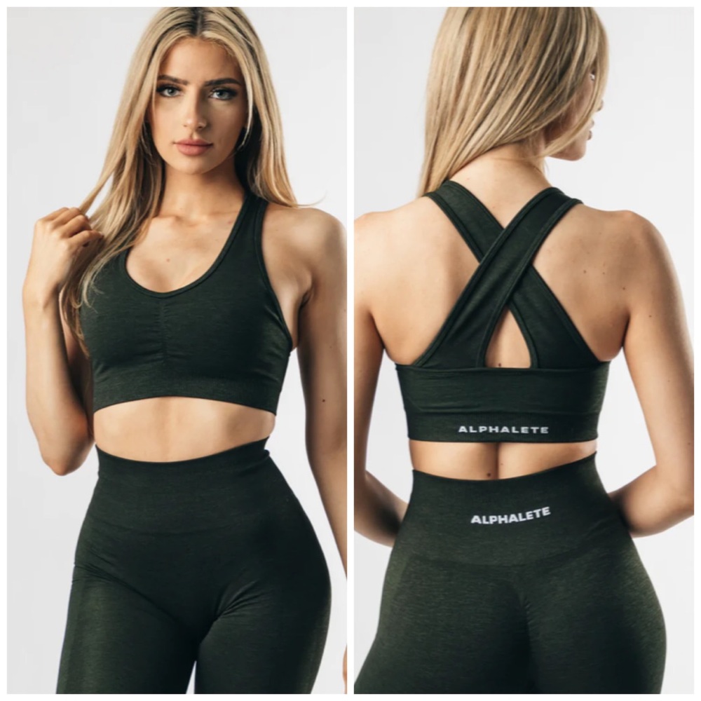 Alphalete Amplify Sports Bra Evergreen Medium